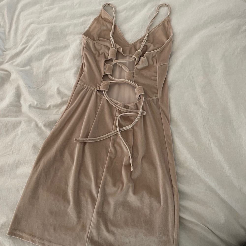 Nude Velvety Mini Stretch dress